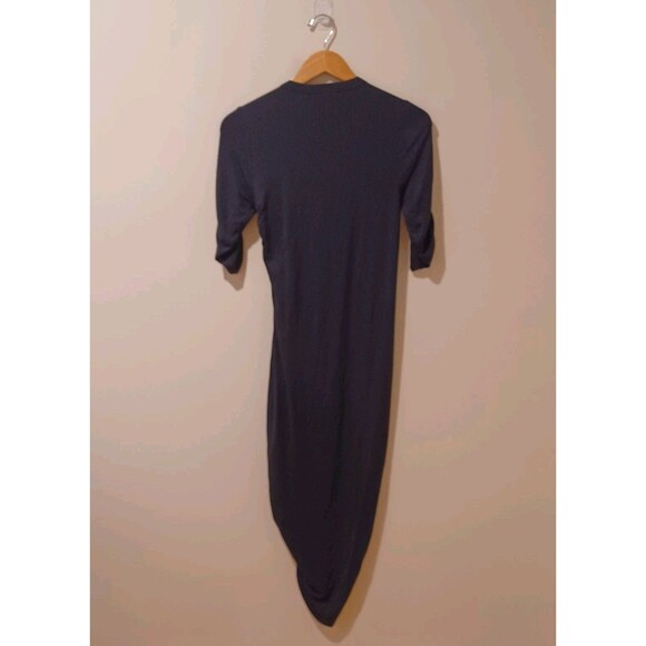 Veronica Beard Lockwood Ruched Jersey Midi Dress In Black XS Fitted Classy Comfy - Picture 7 of 12